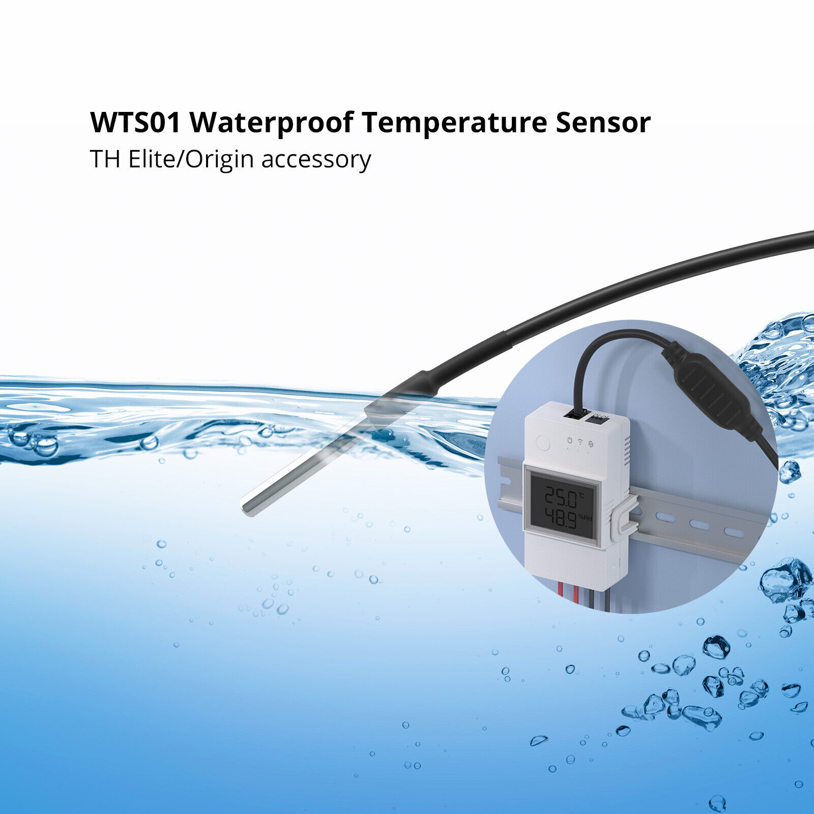 Sonoff WTS01 senzor de temperatura rezistent la apa, mufa RJ9
