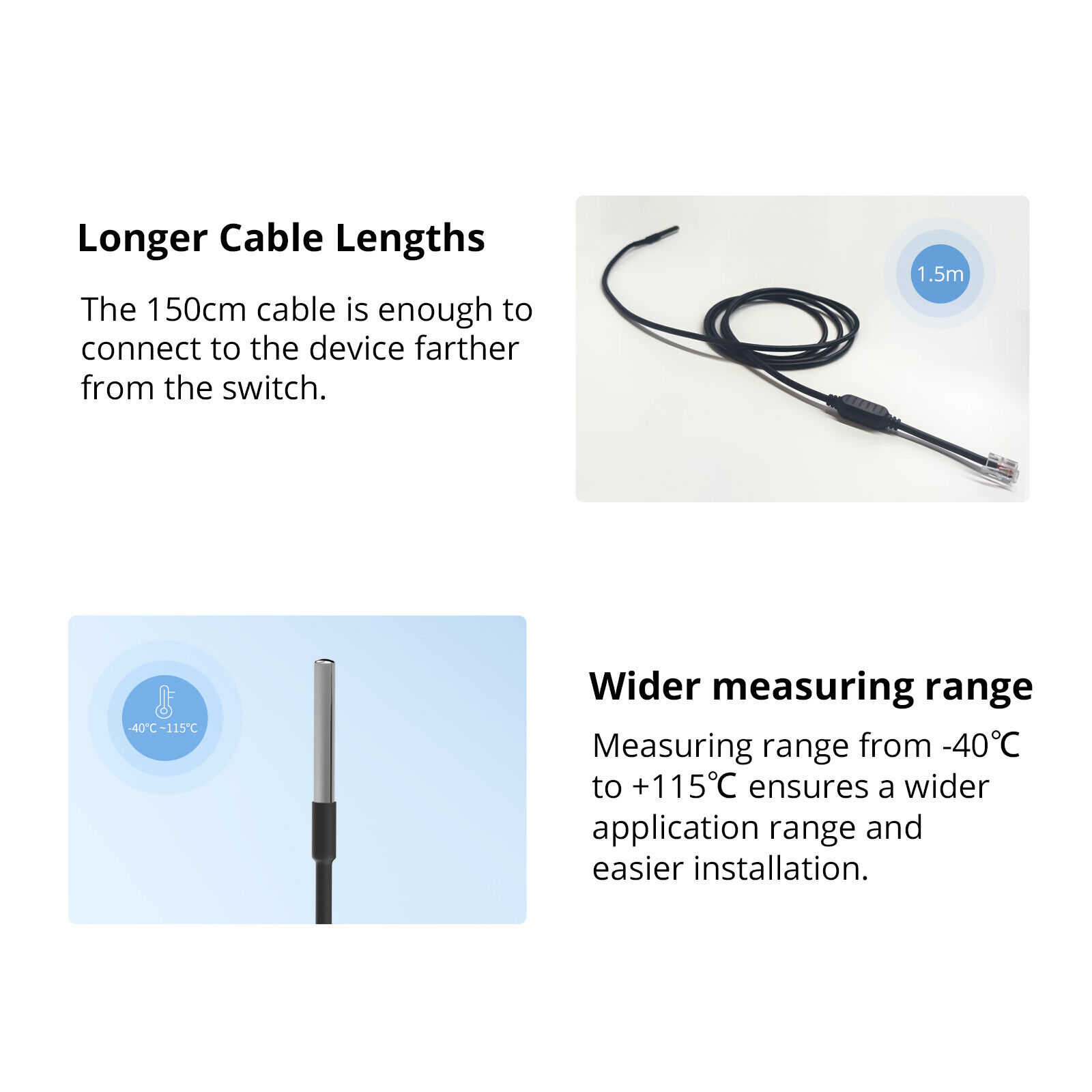 Sonoff WTS01 senzor de temperatura rezistent la apa, mufa RJ9