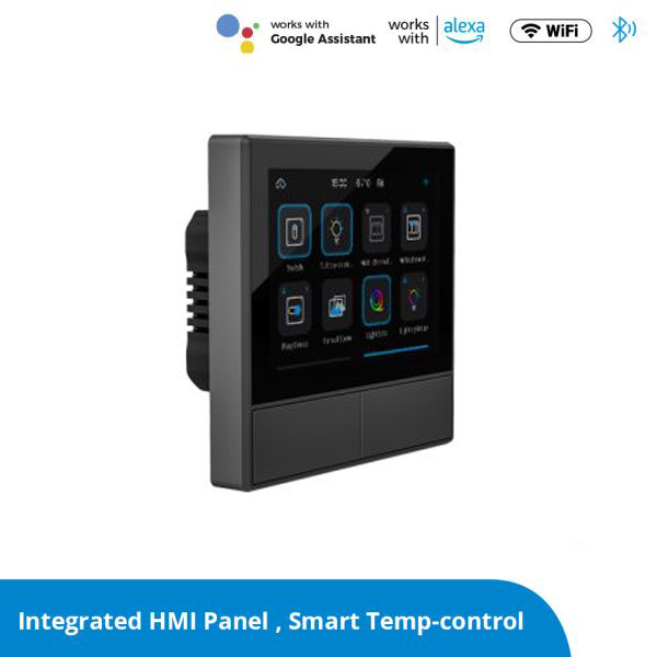 Sonoff Intrerupator Smart WiFi Sonoff NSPanel Smart Scene, Control prin aplicatie si vocal, Functie termostat, Display, Bluetooth 4.2, Negru