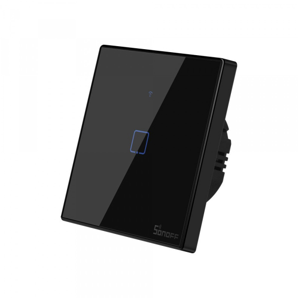 Sonoff Intrerupator tactil T3EU1C-TX negru WiFi Sonoff 1 canal