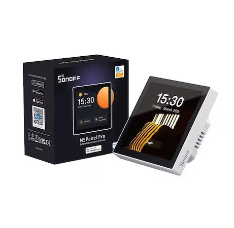 Sonoff Panou de control SMART NSPanel86PW Pro, ZigBee 3.0, WiFi, Bluetooth, Functie de monitorizare energie, termostat, interfon, Alb