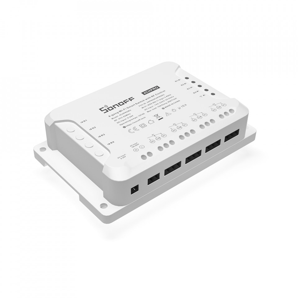 Sonoff Releu smart 4 canale cu receptor RF 433MHz WiFi Sonoff 4CH Pro R3