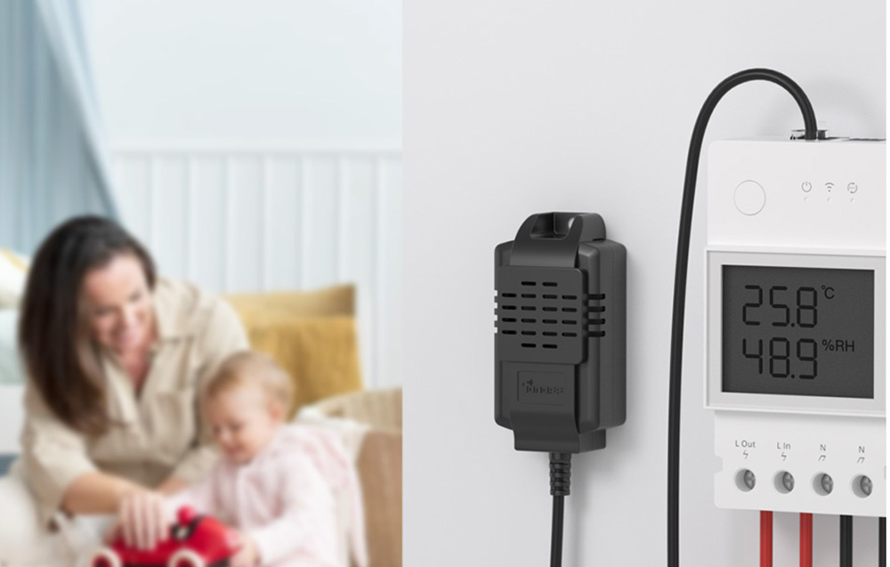 Sonoff Senzor monitorizare temperatura si umiditate Sonoff THS01 cu mufa RJ11